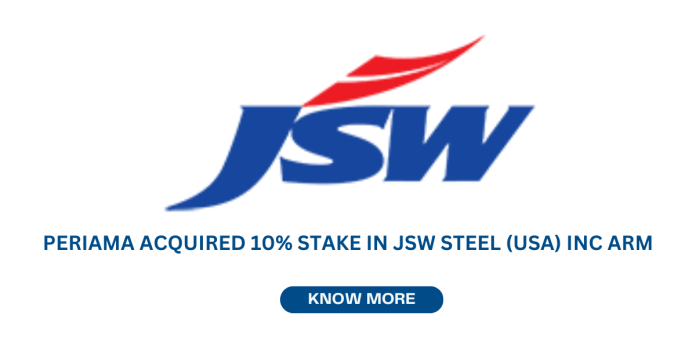 Periama Holdings acquired 10% stake in JSW Steel (USA) Inc